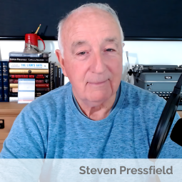 442. The Daily Pressfield: A Hero's Journey through Life's Grind with Steven Pressfield A screenshot of the video recording of my interview with Steven Pressfield (Success for the Athletic-Minded Man podcast episode #442 The Daily Pressfield: A Hero's Journey through Life's Grind with Steven Pressfield)